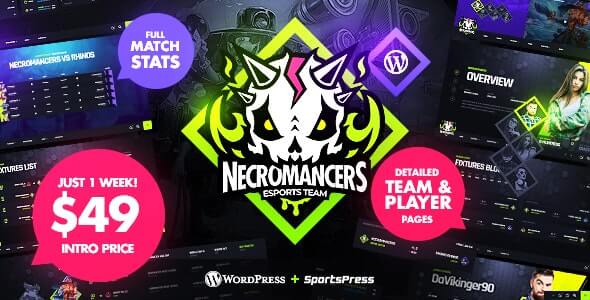 Necromancers eSports & Gaming Team WordPress